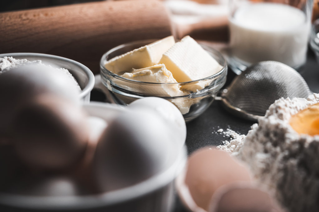 Mehl, Butter, Eier