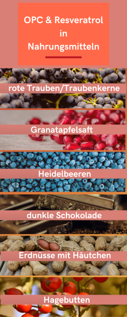 OPC und Resveratrol in Lebensmitteln